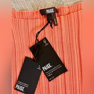 PAIGE Vibrant Coral Ribbed Skirt